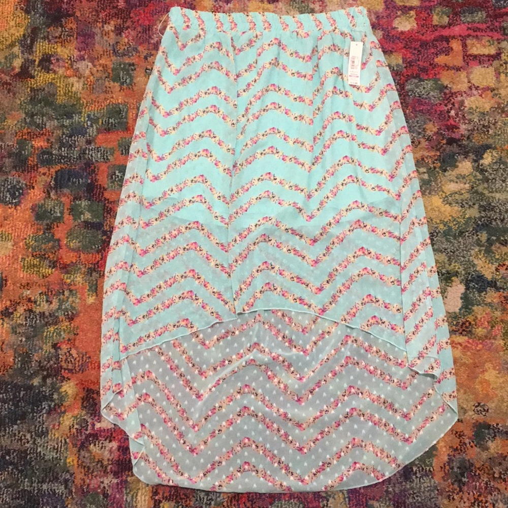 No Boundaries High Low Skirt Blue Size XL NWT